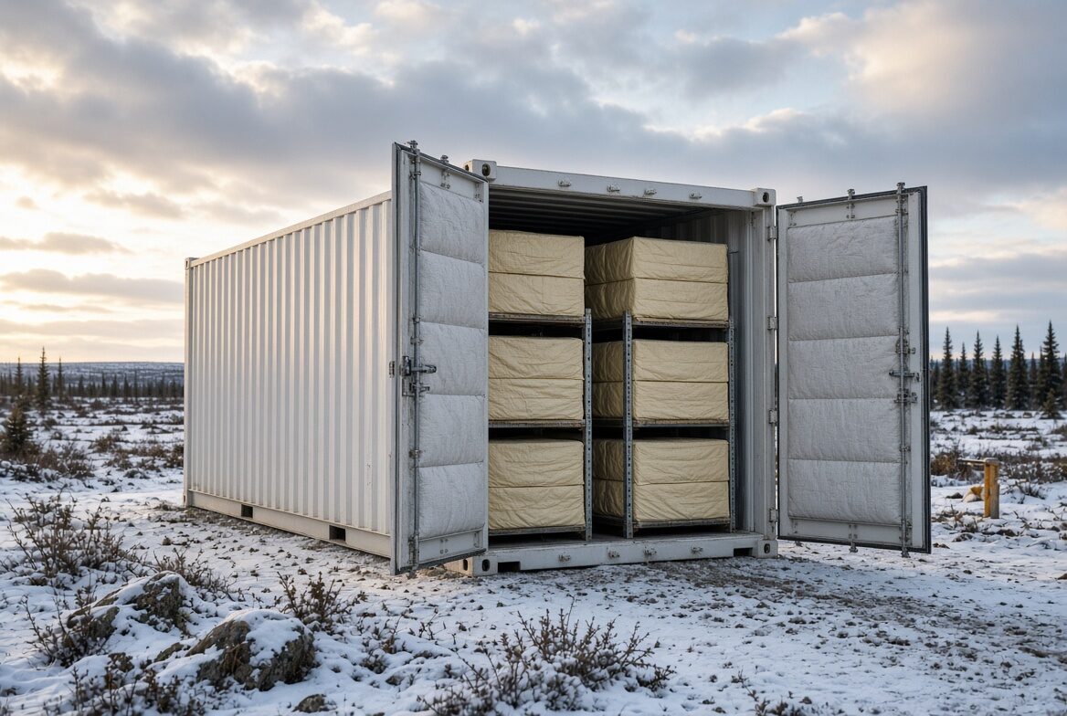 Aeroloft insulation in cold-climate container